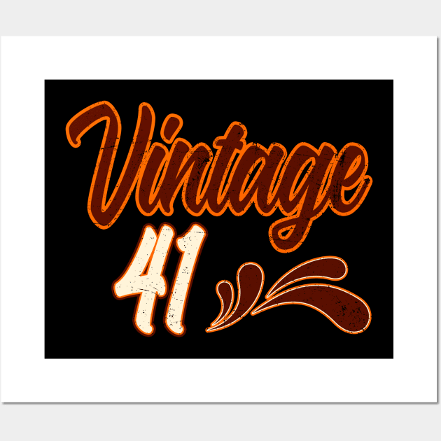 Vintage 41 Years Old Birthday Wall Art by Kokomo